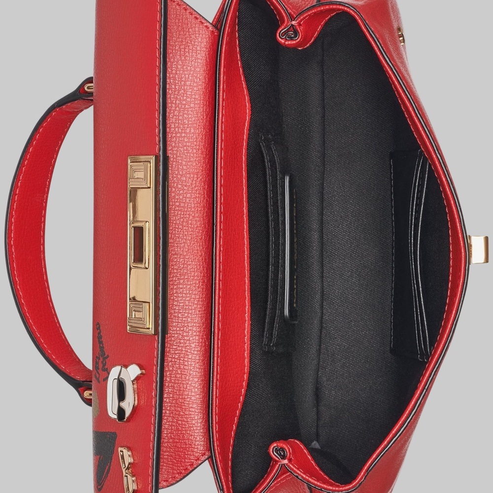 Karl Lagerfeld Red Shoulder Bag with Gold Details - Picture 4 of 4